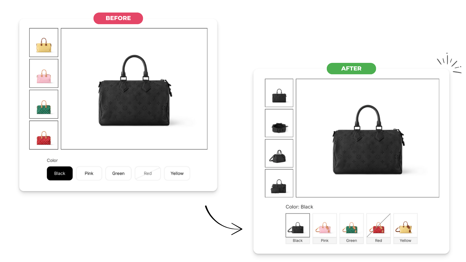 Shopify Multiple Variant Images & Swatch 12 rubik variant images before after