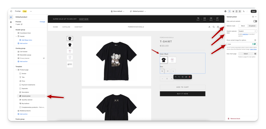 How to Add Variant Image Swatches in Shopify Prestige Theme 4 image 8