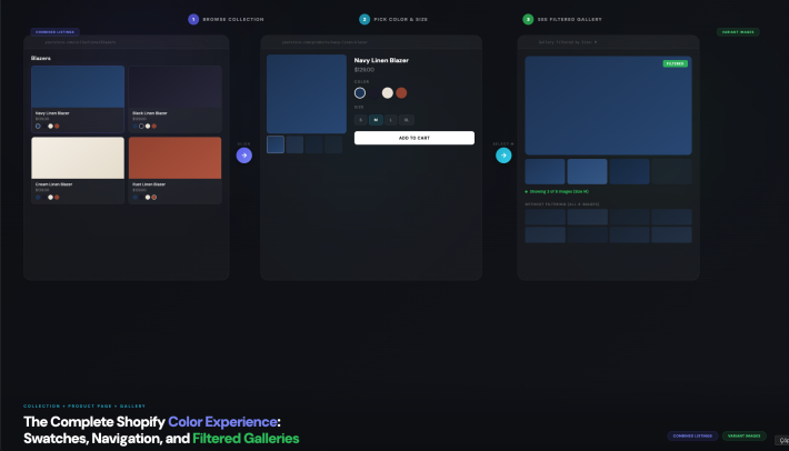 The Complete Shopify Color Experience Swatches on Collections, Product Pages, and Filtered Galleries