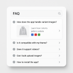 Shopify variant images FAQ with 30 questions