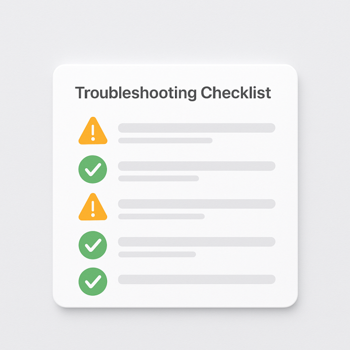 Troubleshooting Checkliste für Variantenbilder