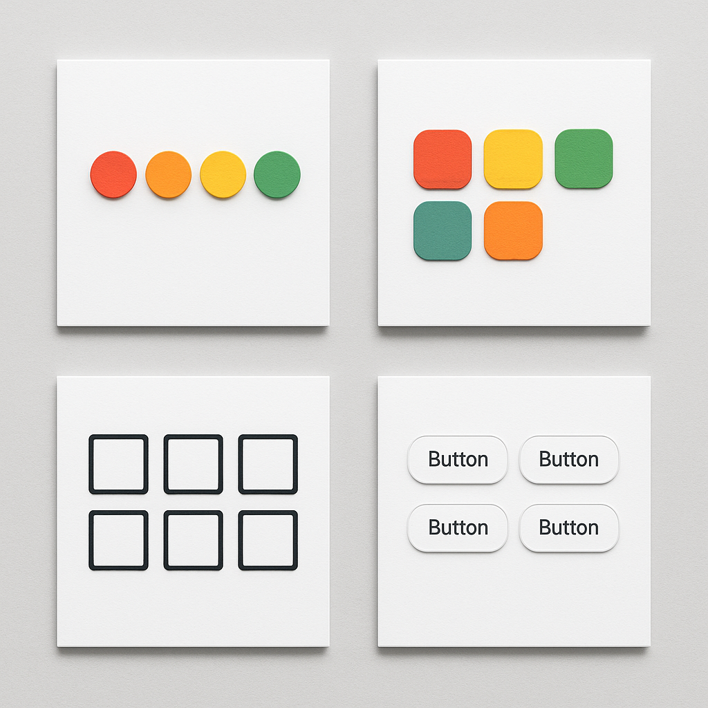 Vier verschiedene Farbfeld-Stile