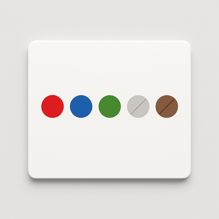 Color swatches with sold-out strikethrough styling