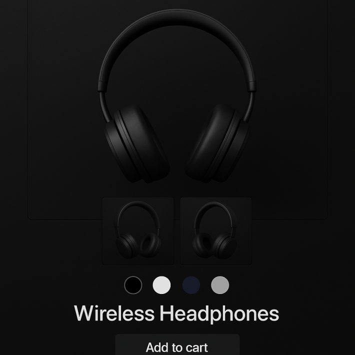 Impact theme product page with headphone variant swatches
