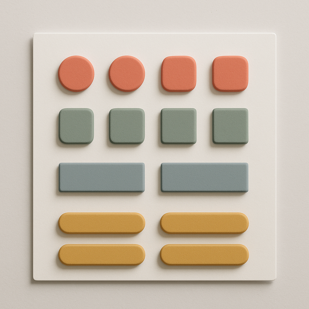 Quatre styles de nuanciers différents