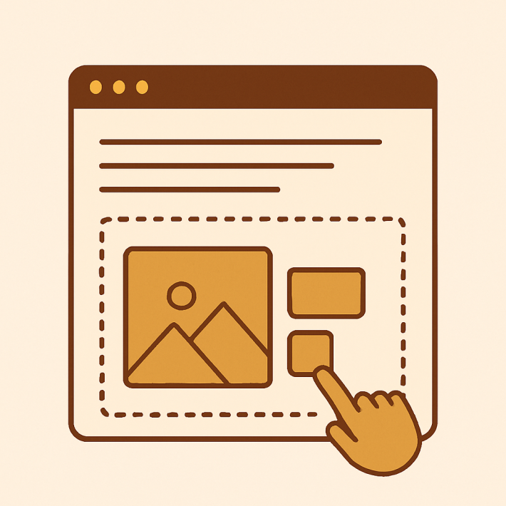 a drag and drop page builder interface with a product image gallery component