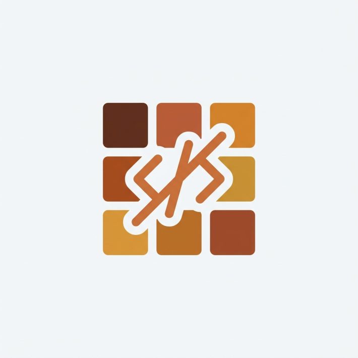 a collection grid with color swatches and a crossed-out angle-bracket code symbol indicating no coding