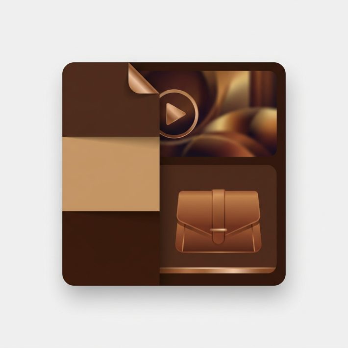 a product card where a color swatch reveals a play button video thumbnail