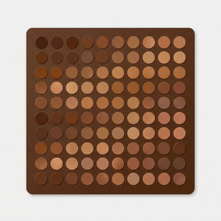 a neat grid of many small color swatch dots wrapping into tidy rows on a product card