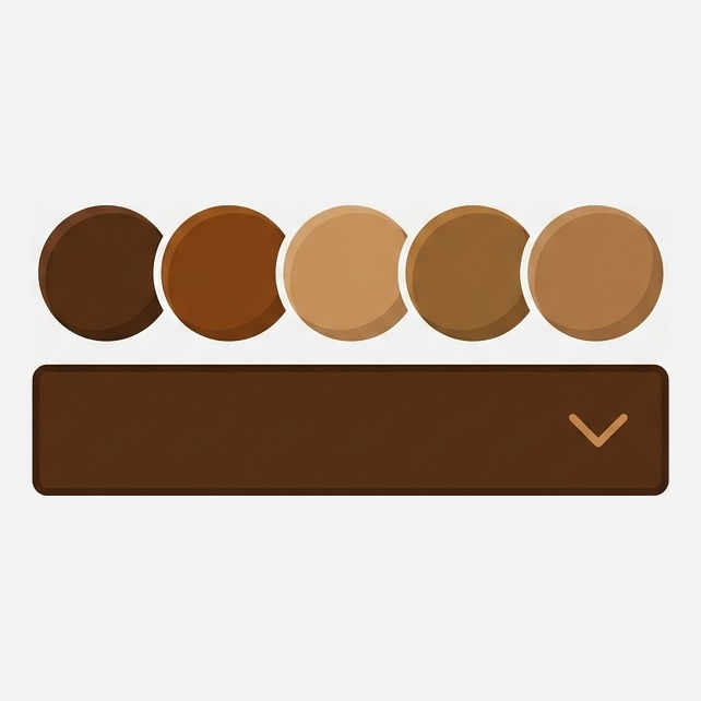 Hybrid variant picker: colour swatches with a size dropdown